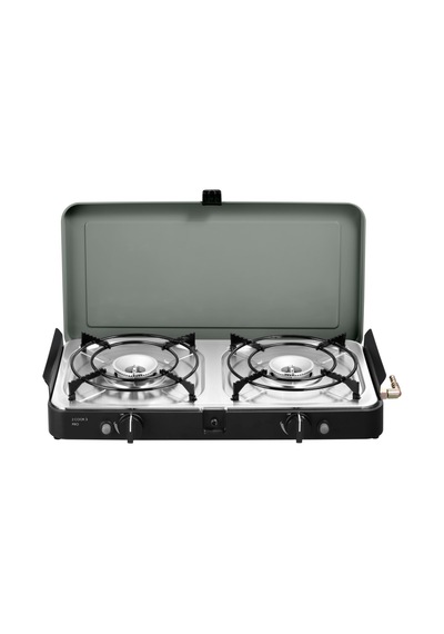 Cadac 2 Cook 3 Pro Kamp Ocağı - 2 Brülörlü, Piezo Ateşleme, Rüzgarlıklı, Dış Mekan Kullanımına Uygun Siyah