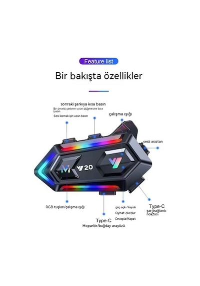 Motobir Y20 Bluetooth İntercom Seti