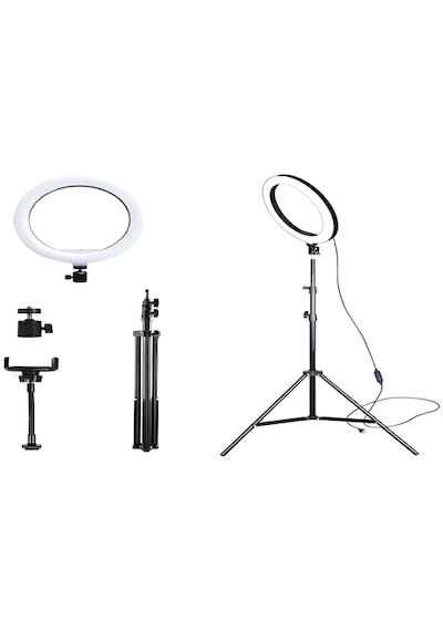 Smaylıng 10 İnç Led Ring Light Halka Işık + 2.1m Tripod Ayak + Telefon Tutucu + Bluetooth Kumanda 3 Mod 10 Kademe Işık