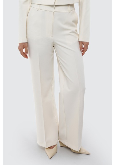 Kadın Ekru Slim Fit Basic Pantolon
