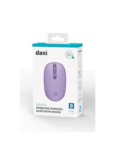 Daxi Mx400 Prime Pro Sessiz Kablosuz Mouse Bluetooth Ve 2.4ghz Wireless Bağlantı - Ayarlanabilir Dpı Lila