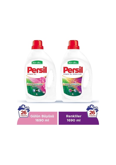 Persil Gülün Büyüsü + Color Sıvı Çamaşır Deterjanı 52 Yıkama 2 x 1690 ML