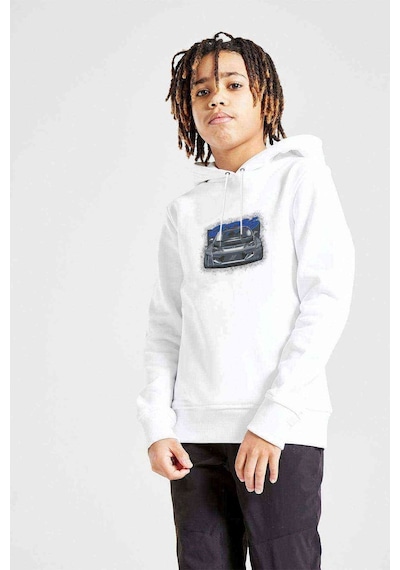Tshirthane Pubg Logo Tas Alev Baskılı Unisex Çocuk Kapüşonlu Beyaz Sweat (528951569) Beyaz