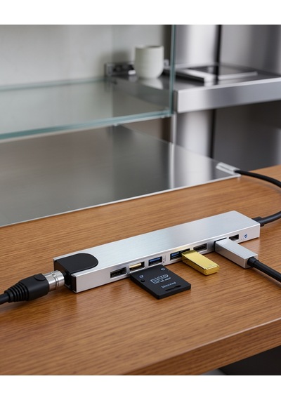Type C Hub 8 Port Usb Hdmı Rj45 Kart Okuyucu Uczzz Apple MacBook Uyumlu dönüştürücü-3