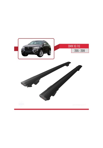 Bmw X6 F16 2015-2019 Arası İle Uyumlu Hook Model Anahtar Kilitli Ara Atkı Tavan Barı Siyah
