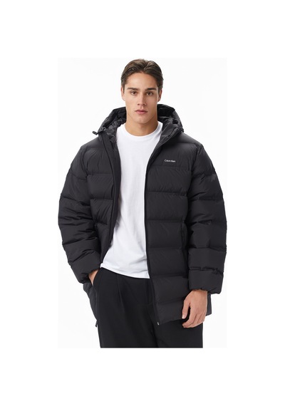 Calvin Klein Bonded Long Hooded Erkek Siyah Puffer Montlv04ld516g