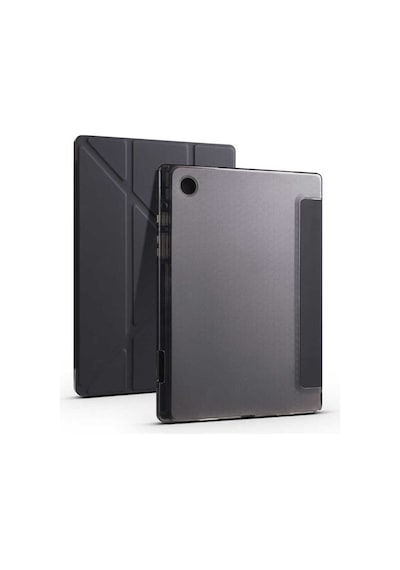 Galaxy Uyumlu  Tab A8 10.5 Sm-x200 2021 Kılıf Veys Tri Folding Kalem Bölmeli Standlı Kılıf-koyu Yeşi Arka Kapak