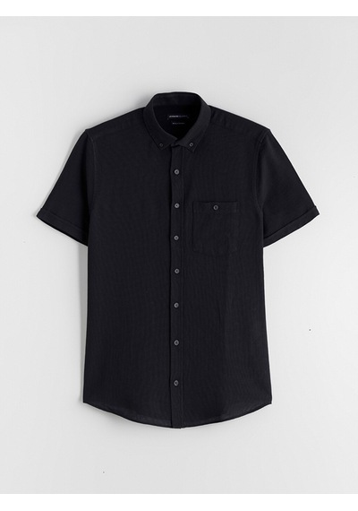 Lcwaıkıkı Classic Lacivert Regular Fit Kısa Kollu Erkek Gömlek