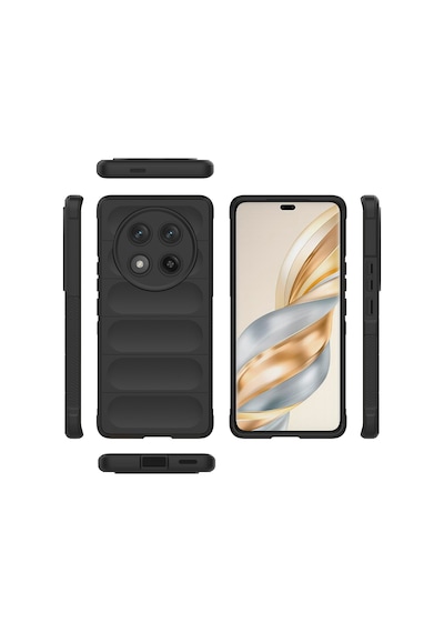 Goocamp Honor Magic 7 Lite Kılıf Esnek Tpu Oyuklu Arka Yüzey Tasarımlı Etnik Siliko Lacivert
