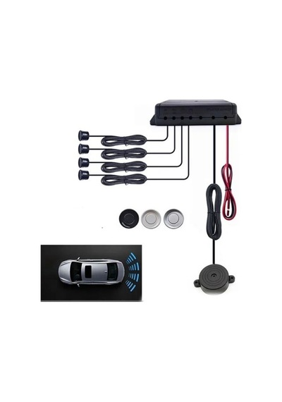 Oto Araç Geri Park Sensörü 12v Bi Bi Led Ses İkazlı 4 Gözlü 22mm Siyah Ps.bz.001.01 1 Adet