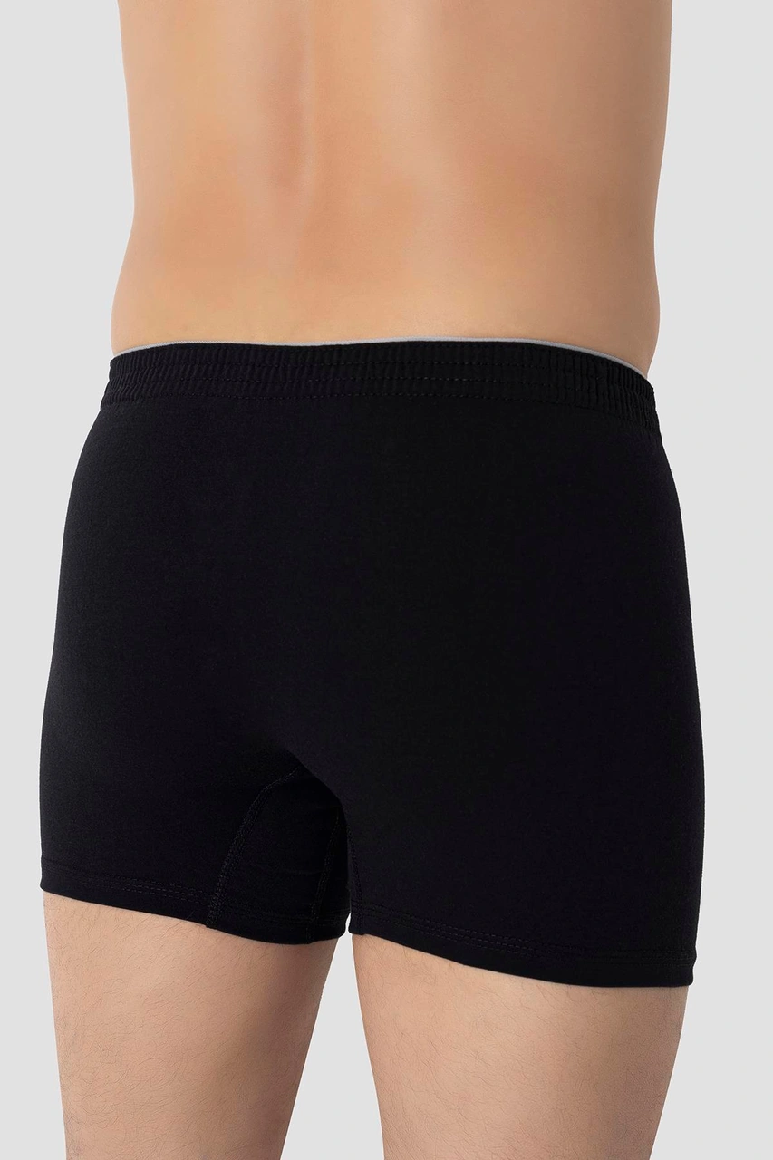 Arma Yıldız 6'lı Paket Siyah Erkek Penye Havlu Bel Boxer %100 Pamuk Siyah