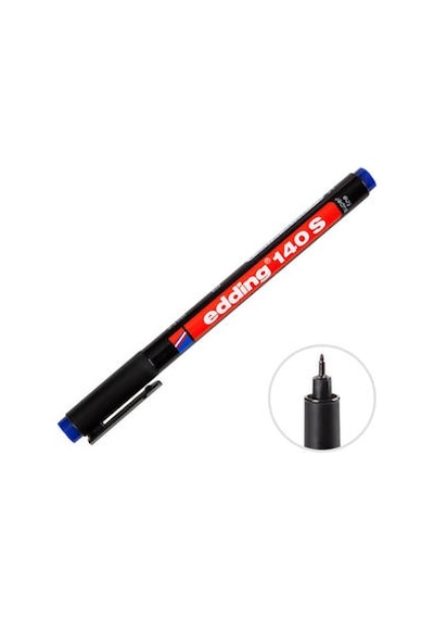 8'li Mavi Edding 140s Asetat Kalem 0.3 MM Mavi