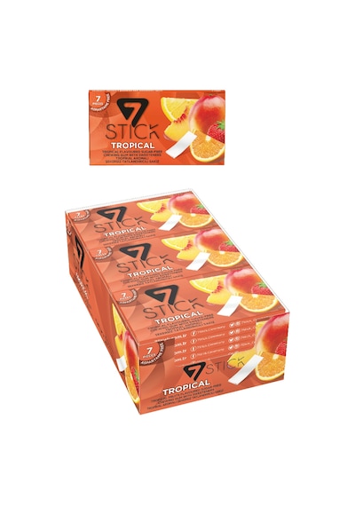 7stıck Sekersız 7lı Tropıkal Aromalı Sakız 14,5gr 24 Adet