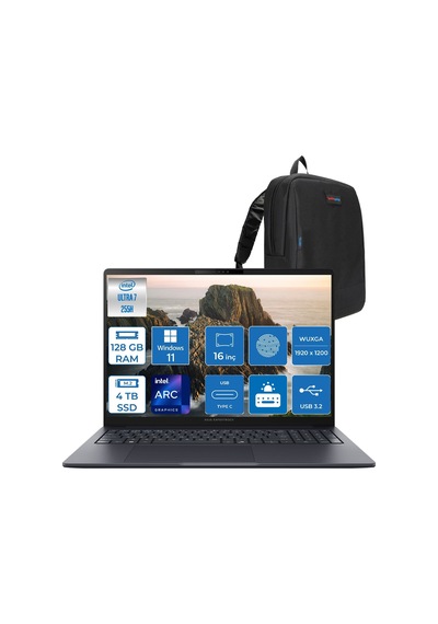 Asus ExpertBook B5 B5605CCA-U716512B1D-H35 Ultra 7 255H 128 GB 4 TB SSD 16" W11H Dizüstü Bilgisayar + Zetta Çanta