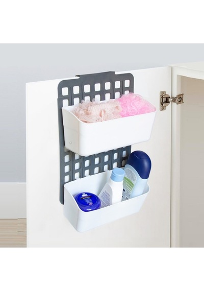 Seviye Ayarlanabilir Düzenleyici, 2 Geniş Sepetli, Dolap Içi Yer Tasarrufu Plastik 40 X 40 Beyaz T Diğer