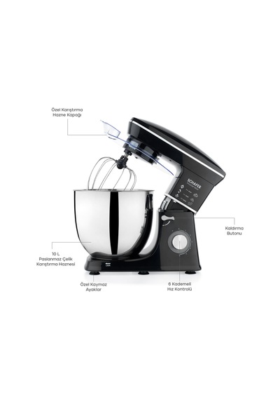 Schafer Prochef Maxi Stand Mikser 10 L-siyah
