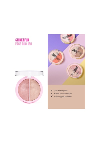 Callista Shine &amp Fun Face Duo 130 Shine Squad Allık &amp Aydınlatıcı Paleti