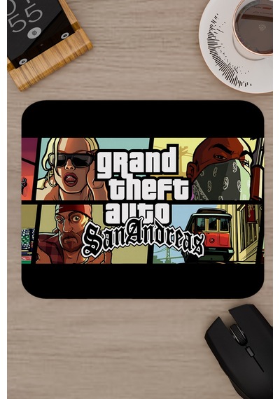 Gta San Andreas Kaymaz Dikişli Kauçuk Oyuncu Mousepad V4 - 22x18 Gaming Mouse Pad Fare Altlığı