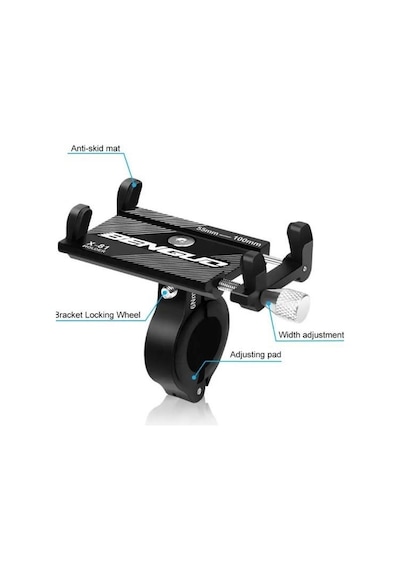 Forte Gt 2084-4 Ayarlı Alüminyum Alaşımlı Kauçuk Bisiklet Gidon Telefon Tutacağı