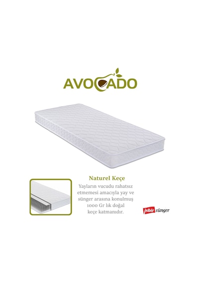 Babyhopeankara Avocado 90X190 Ortopedik Yaylı Yatak 90*190 Tek Kişilik Yatak