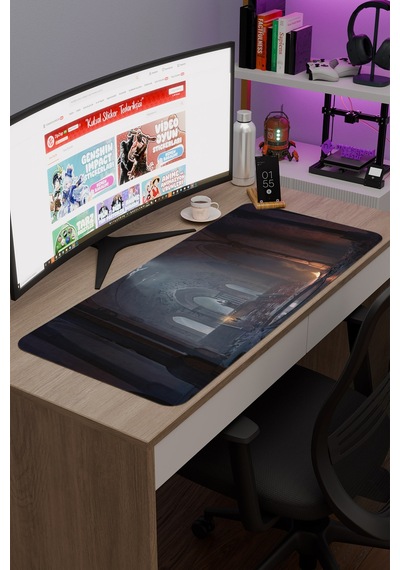 Split Fiction Kaymaz Dikişli Kauçuk Oyuncu Mousepad V5 - 90x40 Xxl Gaming Mouse Pad Fare Altlığı
