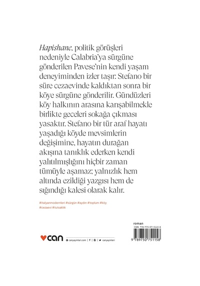 Hapishane: Mahrem Bir Yalnızlık Hikâyesi - Cesare Pavese - Can Yayınları