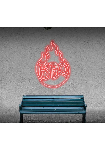 Bbq Yazılı Ve Şekilli Neon Tabela Kırmızı