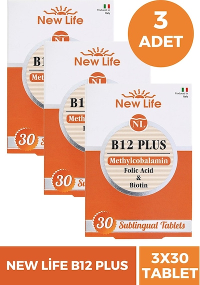 New Life B12 Plus Methylcobalamin 3 x 30 Tablet