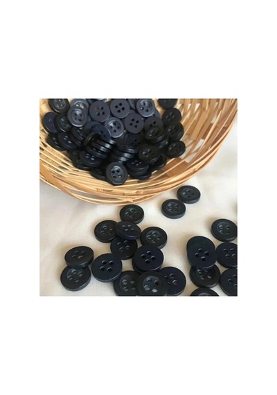 4 Delik Siyah Düğme - 28 Boy - 50 Adet - 625915621