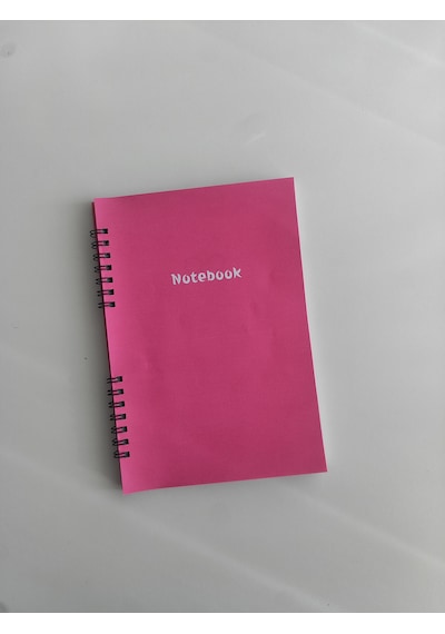 Çizgili Defter, Okul Defteri, Not Defteri, Spiralli Ajanda Boy, A5 Boy Defter Pembe