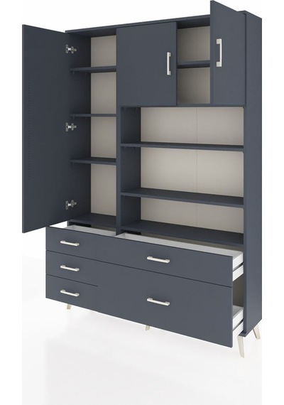 Arges Dolap 9 Raflı 5 Çekmeceli 3 Kapaklı 132x30x195 Antrasit-antrasit/antrasit Antrasıt/antrasıt Arges Dolap 9 Raflı 5 Çekmeceli 3 Kapaklı 132x30x195 Antrasit-antrasit/antrasit Antrasıt/antrasıt