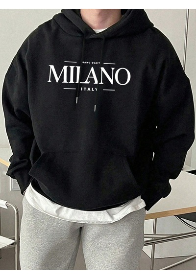 Startmore Startmoremiano Olait Milano İtalya Baskılar Temel Giysiler Sokak Giyimi Çift Polar Günlük Giyim Sokak Siyah