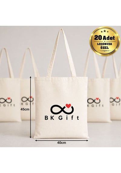 Logonuza Özel 20 Adet Hambez Çanta 40x45 Cm - Promosyon Logo Baskılı Ham Bez Çanta Ham Renk