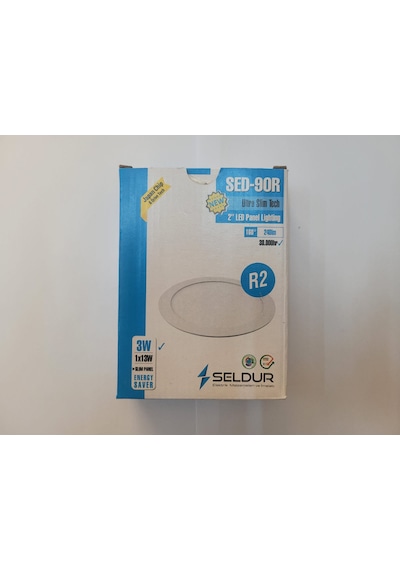 Seldur 3 Watt Ultra Slim Led Panel Beyaz Kasa Beyaz Işık 1 Adet