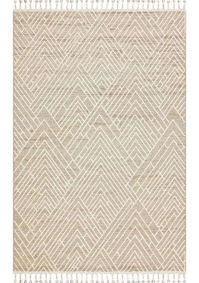 Soho Sh 12 Beige Hav Vermeyen Özel Ipler Ile Üretilen Etnik Örgü Desenlere Sahip Makine Halısı