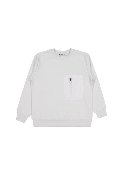 Civil Boys Etiketli - Micro Garnili 10-13 Yaş Sweatshirt Açık Gri
