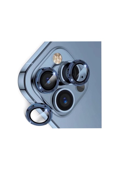 Apple Uyumlu iPhone 13 Pro / 13 Pro Max Safir Seri Kamera Lens Koruyucu Mavi Mavi