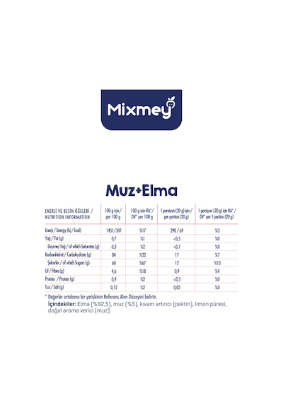 Muz Meyve Barı 18 Adet Atıştırmalıklar Vegan, Glutensiz, Koruyucusuz 20gr X 18 Adet