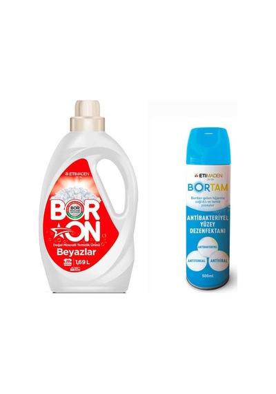 Doğal Mineralli Sıvı Çamaşır Deterjanı Boron Beyazlar İçin 26 Yıkama+ Bortam Dezenfektan 81257099