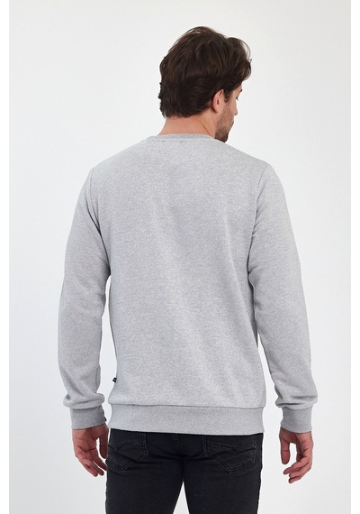 Odda 0007 Pike Sıfır Yaka Sweat Gri