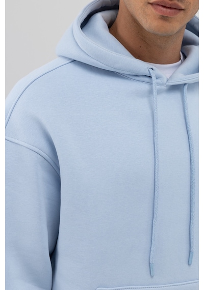 Vamos Basic Oversize Kapüşonlu Sweatshirt Bebe Mavi