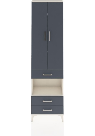 Arges Dolap 4 Raflı 3 Çekmeceli 2 Kapaklı 60x30x221 Aytaşı-antrasit Aytası