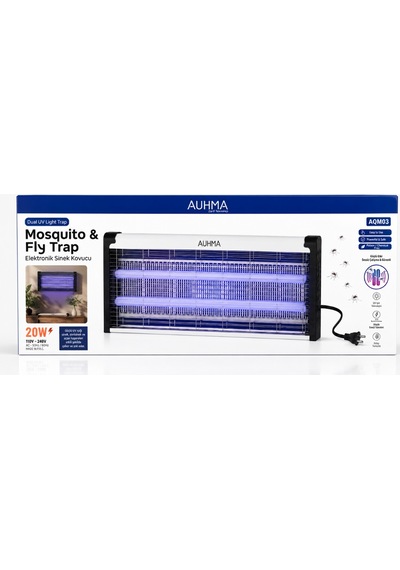 Auhma Aqm03 20w Elektronik Sinek Ve Sivrisinek Kovucu Tuzağı