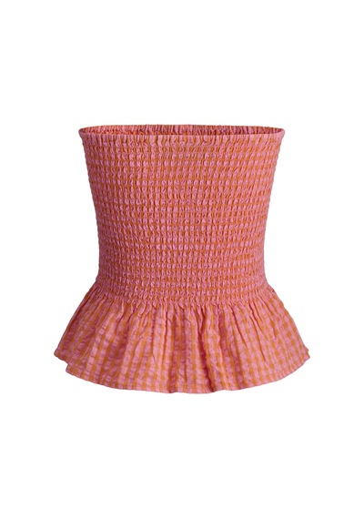 Jack & Jones Kadın Straplez Dügme Detayli Bluz - Petra - 12284151 Persimmon Orange