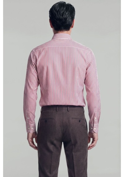 Bisse Regular Fit İtalyan Yaka Cepsiz Pamuk Bordo Erkek Gömlek Gmczg4kbı242060 C25 Bordo