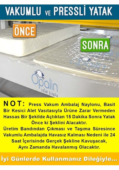 Opalin Bambu Ortopedik Yaylı Bebek Yatağı 65 x 95 CM