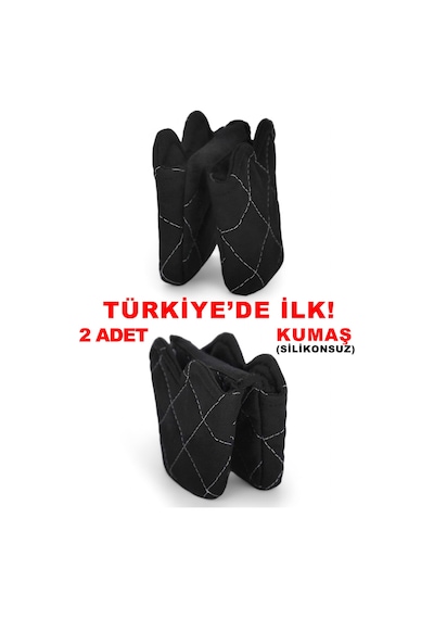 Crab Isıya Dayanıklı Kumaş Fırın Tutacağı Tutacak Modelleri Silikon Değil 2 Adet Tutacak Siyah