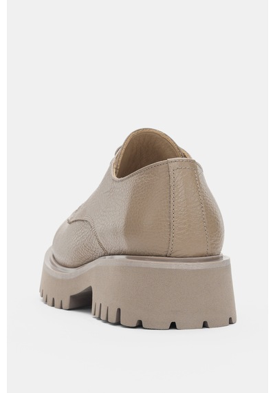 Calder Hakiki Deri Bağcıklı Kadın Loafer- Vizon