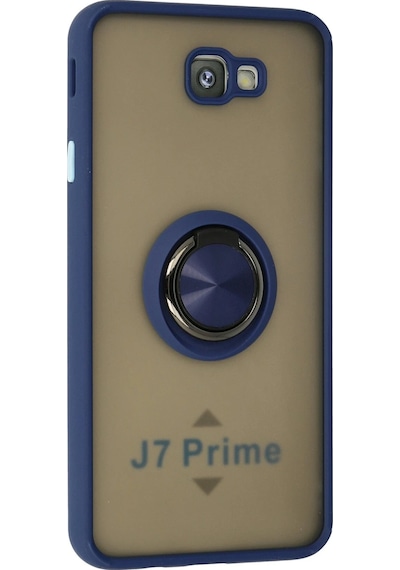 Cosmotex Newface Samsung Galaxy J7 Prime Kılıf Montreal Yüzüklü Silikon Kapak - Lacivert