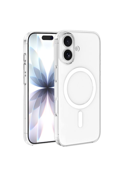 Apple Uyumlu iPhone 16 Plus Kılıf Mkst Wireless Şarj Özellikli Şeffaf Kapak - Şeffaf Şeffaf